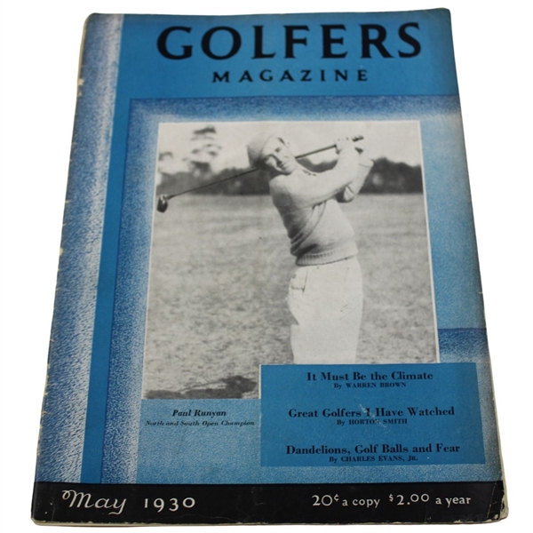 Golfers Magazine May 1930 Issue w/Paul Runyan On The Cover