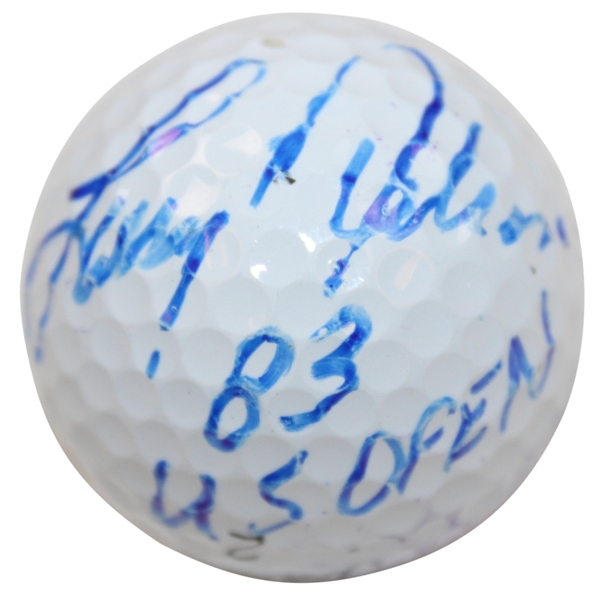 Larry Nelson Signed Titleist Logo Golf Ball with 83 US Open JSA ALOA
