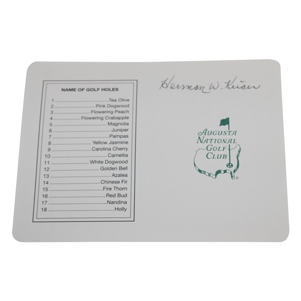 Herman Keiser Signed Augusta National Golf Club Scorecard JSA ALOA