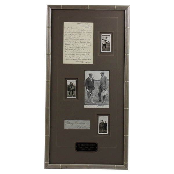 The Great Triumvirate Taylor, Braid & Vardon Signed Framed Display JSA ALOA