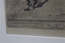 Original Bobby Jones 1930 Grand Slam Etching by William Steene - Framed