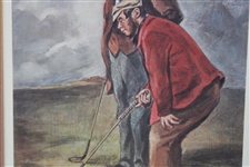 1971 Tom Morris & Alan Robertson 'The Putt' at St Andrews Ltd Ed 113/500 by Artist FBM - Framed