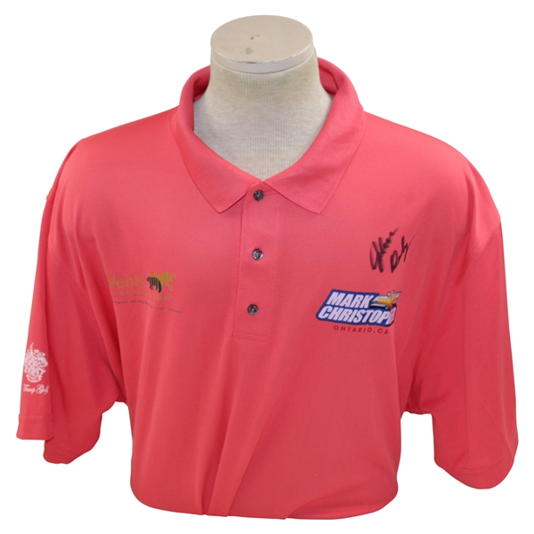 John Daly Signed Personal Chevrolet Pink Polo 3XL Golf Shirt w/Sponsors JSA ALOA