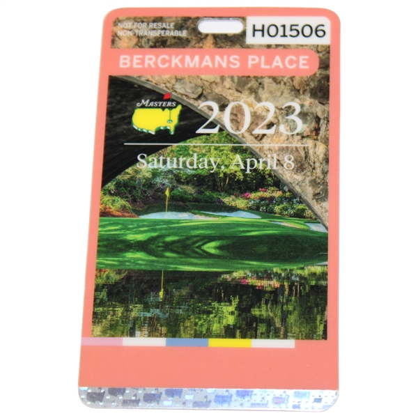 2023 Masters Tournament Berckmans Place Saturday Badge #H01506