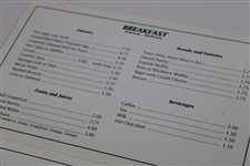 Two (2) Augusta National Golf Club 'Clubhouse' Breakfast & Lunch Menus