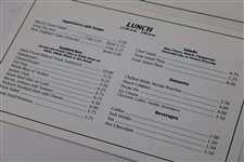 Two (2) Augusta National Golf Club 'Clubhouse' Breakfast & Lunch Menus