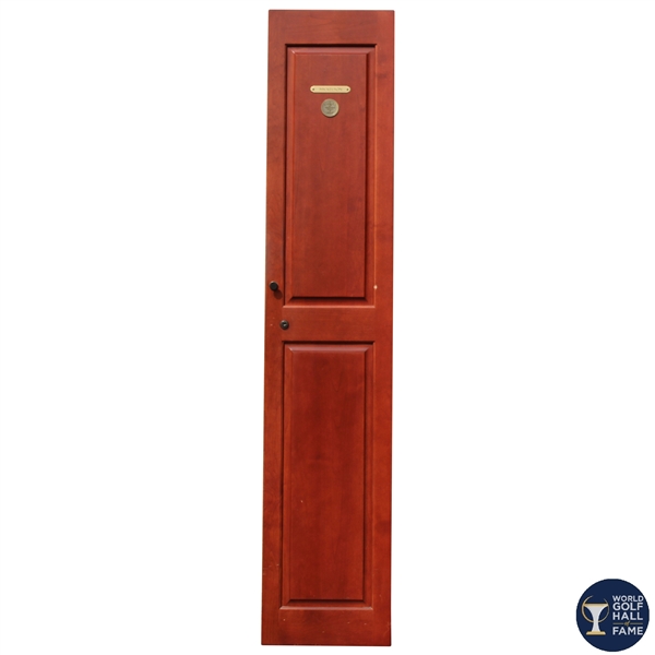 Phil Mickelsons Original World Golf Hall of Fame Cherry Wood Locker Door