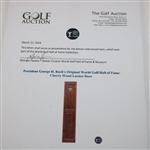 President George H.W. Bush's Original World Golf Hall of Fame Cherry Wood Locker Door