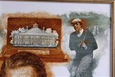 Original Gary Player Grand Slam Oil On Linen Painting By Artist Robert Fletcher