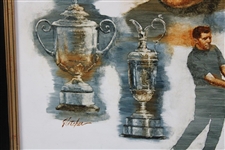 Original Gary Player Grand Slam Oil On Linen Painting By Artist Robert Fletcher