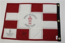 Justin Leonard Signed 2002 WorldCom Classic at Harbour Town Golf Links Flag JSA ALOA