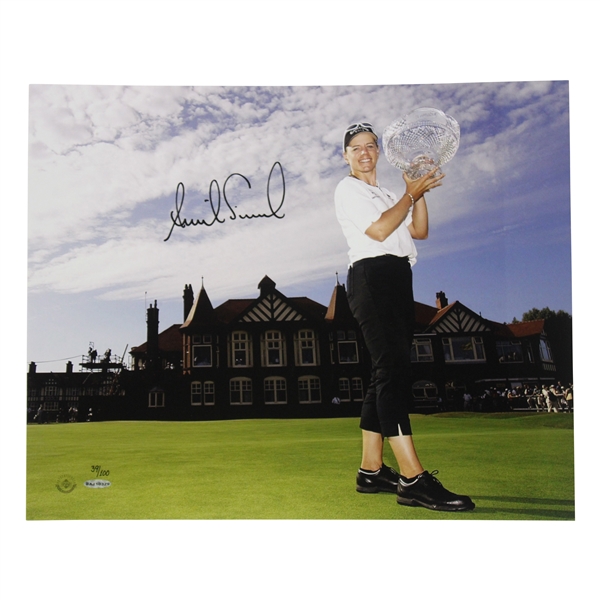 Annika Sorenstam Signed 16x20 Ltd Ed #39/100 2003 Women’s British Open Championship Trophy UDA COA