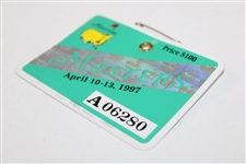 1997 Masters Tournament SERIES Badge #A06280 - Tiger Woods First Masters Win