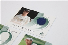 Seven (7) UD Tournament Used Shirt Patch Cards - Front 9, Course Classics, Tour Swatch & America's Best 