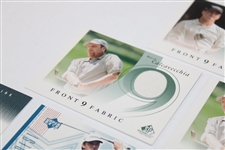 Seven (7) UD Tournament Used Shirt Patch Cards - Front 9, Course Classics, Tour Swatch & America's Best 