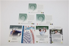 Seven (7) UD Tournament Used Shirt Patch Cards - Front 9, Course Classics, Tour Swatch & America's Best 