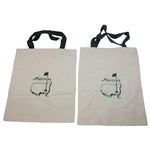 Four (4) Masters Tournament Logo Carry Bags - Stone with Green