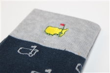 Masters FootJoy Men's Performance Navy Socks with Light Grey Logo Outlines and Trim