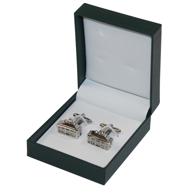 Masters Tournament Clubhouse Silver Cuff Links in Original Box - Made in Italy