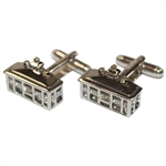 Masters Tournament Clubhouse Silver Cuff Links in Original Box - Made in Italy