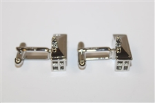 Masters Tournament Clubhouse Silver Cuff Links in Original Box - Made in Italy