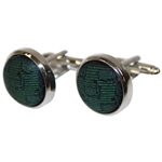 Masters Tournament Silk Dk Green Logo Cuff Links in Original Box - Made in Italy