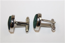 Masters Tournament Silk Dk Green Logo Cuff Links in Original Box - Made in Italy