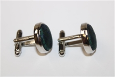 Masters Tournament Silk Dk Green Logo Cuff Links in Original Box - Made in Italy