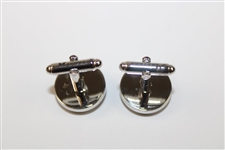 Masters Tournament Silk Dk Green Logo Cuff Links in Original Box - Made in Italy