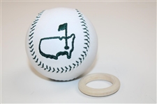 Masters Links Kings White Commemorative Baseball with Green Laces and Embroidered Logo