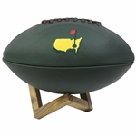 Masters Tournament Green Leather Football with Wood Stand in Bag