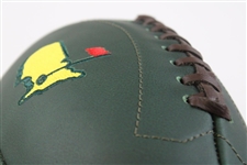 Masters Tournament Green Leather Football with Wood Stand in Bag