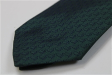Masters Made in Italy Collection Dark Green Silk Tie with Navy Mini Logo Pattern