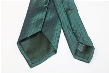 Masters Made in Italy Collection Dark Green Silk Tie with Navy Mini Logo Pattern
