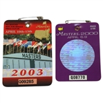 2000 and 2003 Masters Tournament Badges - Singh, Weir