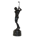 c.1910 Bronze Patina Spelter Boy Golfer Statue