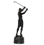 c.1910 Bronze Patina Spelter Boy Golfer Statue