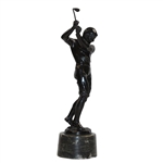 c.1910 Bronze Patina Spelter Boy Golfer Statue