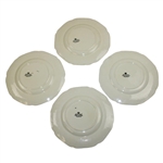 c.1930's Set Of Four (4) Crown Ducal Florentine Ceramic Golf Scene Plates Made In England