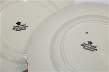 c.1930's Set Of Four (4) Crown Ducal Florentine Ceramic Golf Scene Plates Made In England