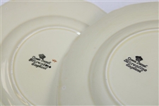 c.1930's Set Of Four (4) Crown Ducal Florentine Ceramic Golf Scene Plates Made In England