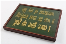 I Once Gave Up Golf' Vintage Wood Sign