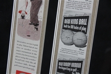 1930s Worthington & Acushnet Golf Ball Ads - Framed