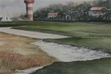 Go For The Green 18th Hole, Harbour Town Links' LTD ED Painting #2/2500 Signed By Artist Barry Honowitz - Framed