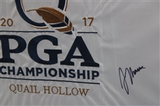 Justin Thomas Signed 2017 PGA Championship Embroidered Flag Framed Display JSA #S97271