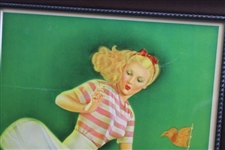 Vintage Female Golfer Framed Poster