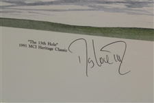 Davis Love III Signed AP 'The 13th Hole' 1991 MCI Heritage Classic - Framed JSA ALOA
