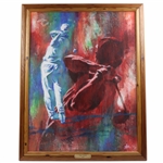 Original Tiger Woods 1997 Canvas Painting w/Name Plate 
