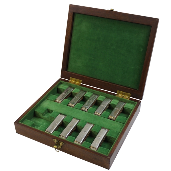 Babe Zaharias Personal Used Set of (9) Horner Harmonicas in Mahogony Box