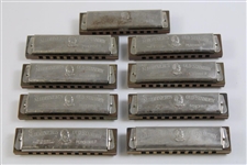 Babe Zaharias' Personal Used Set of (9) Horner Harmonicas in Mahogony Box